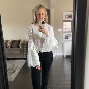 Zara - Trafaluc Collection - White Long Sleeve Eye